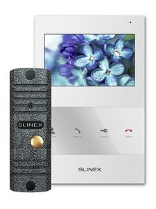 Комплект відеодомофона Slinex SQ-04 White + Панель ML-16HD Grey Antiq 498501 фото