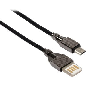 Адаптер Vinga USB 2.0 AM to Micro-BM 2-sides USB Black 1м (VCPDCM2SNB1BK) 470266 фото