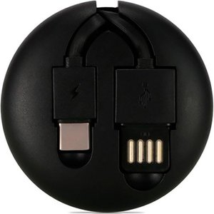 Кабель-«равлик» Remax Retractable USB2.0 AM/CM Black 1м (RC-099A BK) 470437 фото