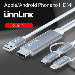 Адаптер Unnlink Apple Lightning / Micro USB / Type-C к HDMI 1.8 м (EZ Cast) 542559 фото