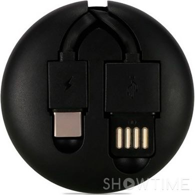 Кабель-«равлик» Remax Retractable USB2.0 AM/CM Black 1м (RC-099A BK) 470437 фото