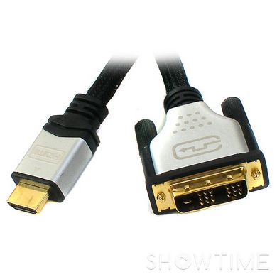 Кабель HDMI to DVI 18 + 1 5m, M / M, алюмінієвий кожух Viewcon VD-103-5M 444594 фото