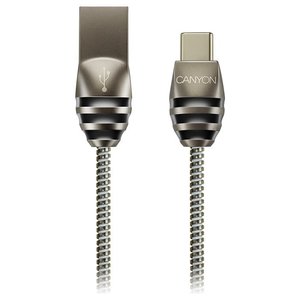 Кабель Canyon Stylish Metal Sync & Charge USB Type-C Dark Gray 1м (CNS-USBC5DG) 470389 фото
