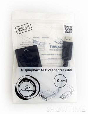 Адаптер-перехідник DisplayPort to DVI Cablexpert A-DPM-DVIF-002 Black 444419 фото