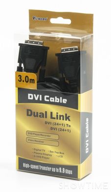 Кабель DVI2 3m, 24+1 pin, Viewcon VD-105-3M 444583 фото