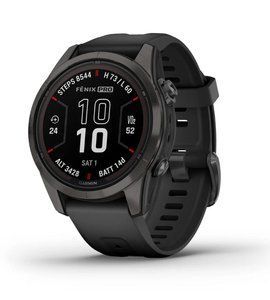 Смарт-часы Garmin Fenix 7S Pro Sapphire Solar Carbon Gray Titanium with Black Silicone (010-02776-54) 1-011276 фото