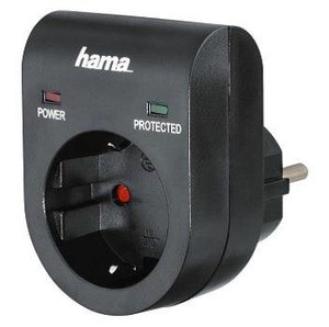 Мережевий адаптер НАМА з функцією захисту від стрибків напруги, колір чорний 508019 фото