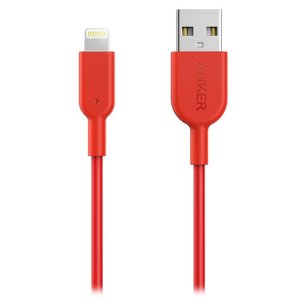Кабель Anker USB2.0 AM/Apple Lightning Red 0.9м (A8432H91) 469445 фото