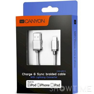 Кабель Canyon USB2.0 AM/Lightning Dark Gray 1м (CNS-MFIC3DG) 470506 фото