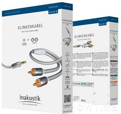 Межблочный кабель Mini Jack > 2 x RCA Inakustik Premium 3,5mm Mini Jack > 2 x RCA 1,5m 528114 фото