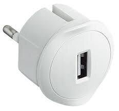 Адаптер Legrand з USB зарядкою білий 508020 фото