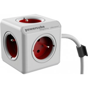Удлинитель Allocacoc PowerCube Extended Red 1.5м, 5 розеток 443734 фото