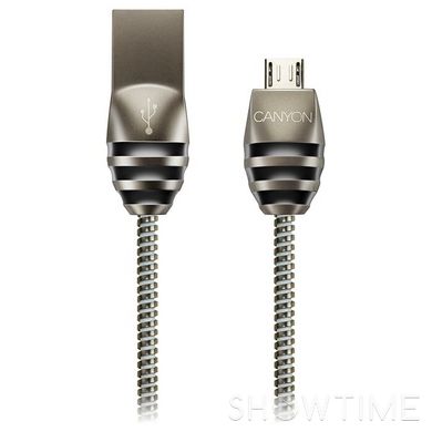Кабель Canyon Stylish Metal Sync & Charge Micro-USB Dark Gray 1м (CNS-USBM5DG) 470391 фото