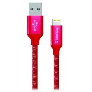Кабель Colorway USB2.0 AM/Apple Lightning Red 1м (CW-CBUL004-RD) 469909 фото