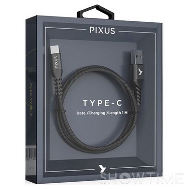 Кабель Pixus Flex Type-C Black 1м 469323 фото