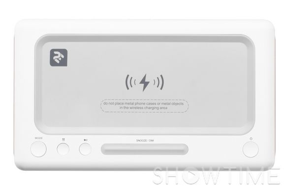 2E 2E-AS01QIWT &mdash; акустическая док-станция SmartClock Wireless Charging, Alarm Clock, Bluetooth, FM, USB, AUX White 1-004888 фото