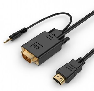 Адаптер-перетворювач HDMI to VGA і стерео-аудіо Cablexpert A-HDMI-VGA-03-10 444447 фото