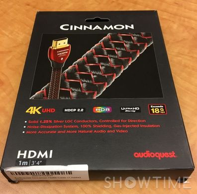 HDMI кабель AudioQuest Cinnamon HDMI-HDMI 1.0m, v2.0 UltraHD 4K-3D 436594 фото