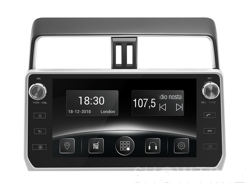 Автомобильная мультимедийная система с антибликовым 10.1” HD дисплеем 1024x600 для Toyota Land Cruiser Prado J150N 2017- 2020 Gazer CM5510-J150N 524212 фото