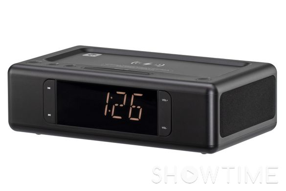 2E 2E-AS01QIBK — акустична док-станція SmartClock Wireless Charging, Alarm Clock, Bluetooth, FM, USB, AUX Black 1-004889 фото