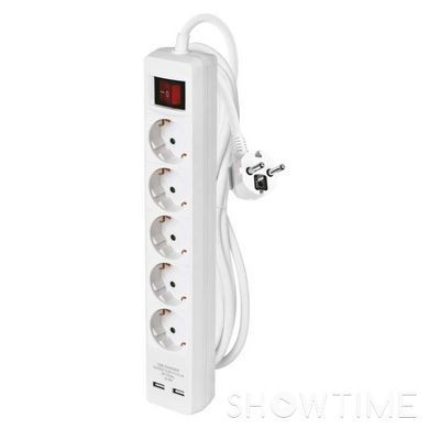 Фильтр питания Emos (P1523RU) с выключателем, 2xUSB, 5 розеток, 1.5мм2, 3м, White 1-011180 фото