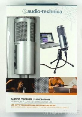 Микрофон 30 - 15 000 Гц USB 3.5 мм 1.8 м серебристый Audio-Technica ATR2500-USB 527201 фото