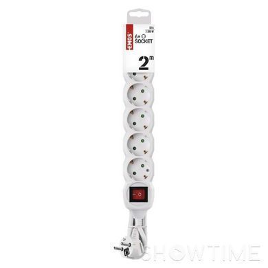 Фильтр питания Emos (P1622) с выключателем, 6 розеток, 2м, White 1-011181 фото