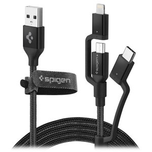 Кабель Spigen USB2.0 AM/Apple Lightning/Micro-BM/Type-C Black 1.5м (000CB22774) 469700 фото