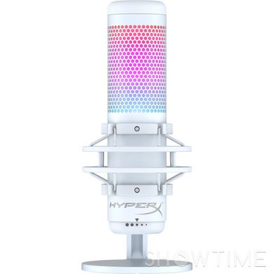 HyperX QuadCast S White (519P0AA) — Микрофон для стриминга/подкастов, Omni/Uni/Bi, USB-A, 3м, NGenuity, RGB, белый 1-009084 фото
