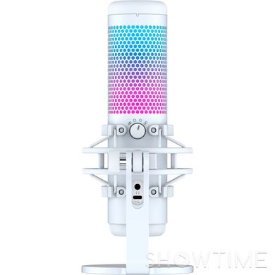 HyperX QuadCast S White (519P0AA) — Мікрофон для стрімінгу/подкастів, Omni/Uni/Bi, USB-A, 3м, NGenuity, RGB, білий 1-009084 фото