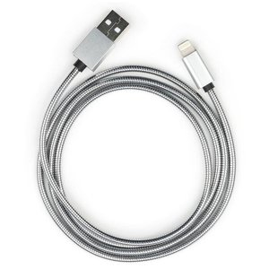 Кабель Vinga USB2.0 AM/Apple Lightning Silver 1м (VCPDCLSSJ1S) 469589 фото