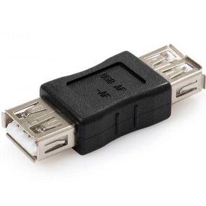 Адаптер Vinga USB2.0 AF/AF Black (VCPUSBFFBK) 470267 фото