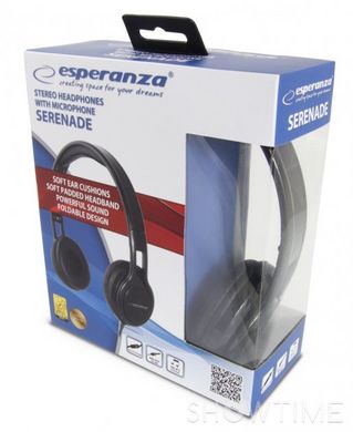 Навушники з мікрофоном Serenade Black Headset Esperanza EH211K 542778 фото
