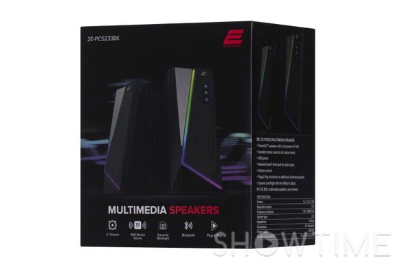 2E PCS233 RGB (2E-PCS233BK) Black — Комп'ютерна акустика 2.0 2x5 Вт 1-008512 фото