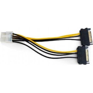 Кабель для живлення відеокарти SATA Cablexpert 15-pin - PCIe 8-pin 0.1м (2SATA-8-PIN) 460934 фото