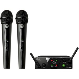 AKG WMS40 Mini Dual Vocal Set Band-US25-A/C 3350X00050 — Микрофонная система из двух беспроводных микрофонов HT40 mini и базы (ресивера) SR 40 Mini 1-004329 фото
