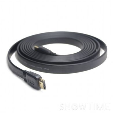 Кабель HDMI v.1.4, плоский, з позолоченими конекторами, Cablexpert CC-HDMI4F-1M 1m 444506 фото