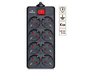 Фильтр питания Real-El RS-8 Protect 1.8m Black 1-011236 фото