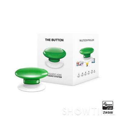 Розумна кнопка Fibaro The Button, Z-Wave, 3V ER14250, зелена 436139 фото