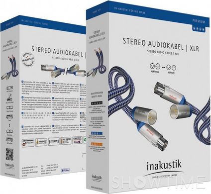 Межблочный кабель Inakustik Premium Audio Stereo XLR 0,75m 528124 фото