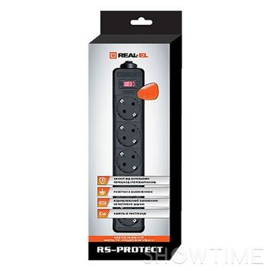 Сетевой фильтр-удлинитель Real-EL RS-Protect Black 1.8м 476520 фото