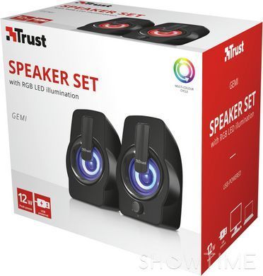 Акустическая система (Колонки) Trust 2.0 Gemi RGB BLACK (22948_TRUST) 532531 фото