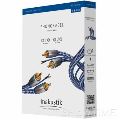 Міжблочний кабель Inakustik Premium Phono RCA > RCA 1,5m 528126 фото