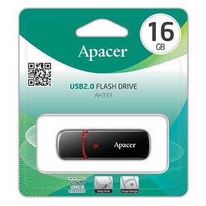 Накопичувач Apacer 16GB USB 2.0 AH333 Black