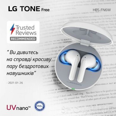 Навушники LG Multimedia TONE Free FN7 True Wireless ANC UVnano IPX4 Білий HBS-FN7.ABRUWH 543005 фото