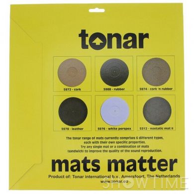 Мат из черной кожи для опорного диска винилового проигрывателя Tonar Black Leather Mat art.5978 529579 фото