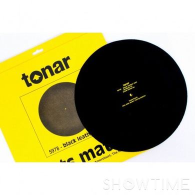 Мат из черной кожи для опорного диска винилового проигрывателя Tonar Black Leather Mat art.5978 529579 фото