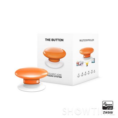 Розумна кнопка Fibaro The Button, Z-Wave, 3V ER14250, памаранчева 436136 фото
