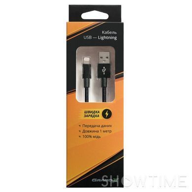 Кабель Grand-X USB/Apple Lightning Black 1м (FL05BLB) 469819 фото