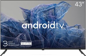 Kivi 43U740NB — ТБ 43", UHD, Smart TV, HDR, Android, 60 Гц, 2x10 Вт, Wi-Fi, Bluetooth, Black 1-007257 фото